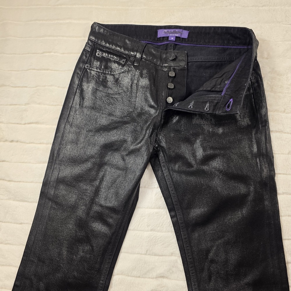 Ralph Lauren Purple Label Shilah Foiled Super Slim‎ Denim Jeans Womens 29* $990